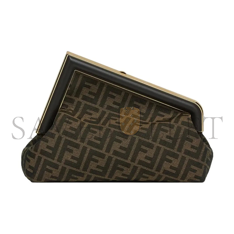 FENDI ZUCCA FIRST SMALL CLUTCH BROWN SHOULDER BAG 8BP137AOQBF1GL7 (30*20*14cm)